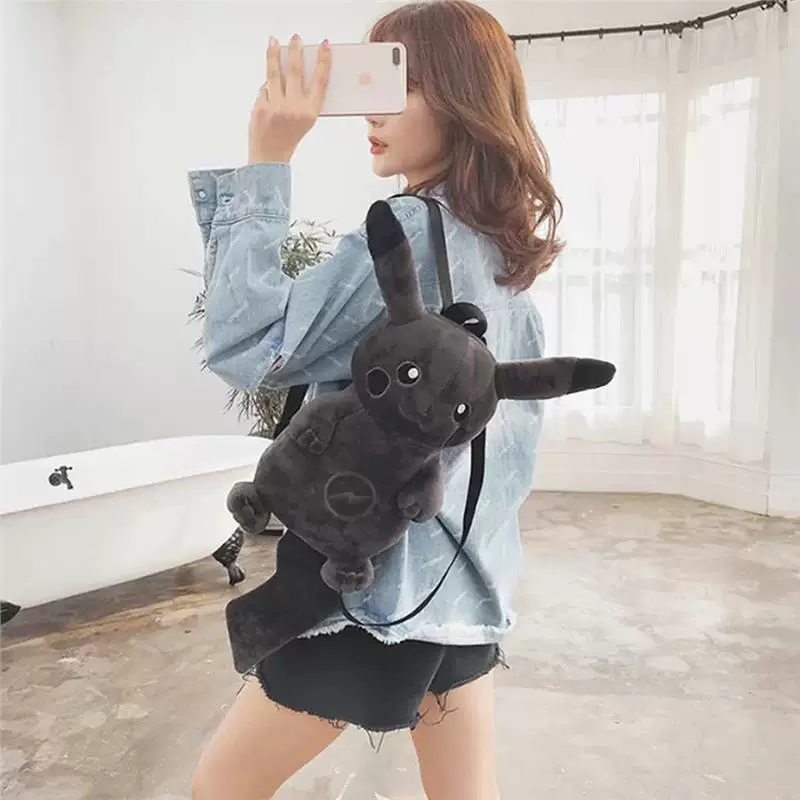 Black Pikachu plush backpack