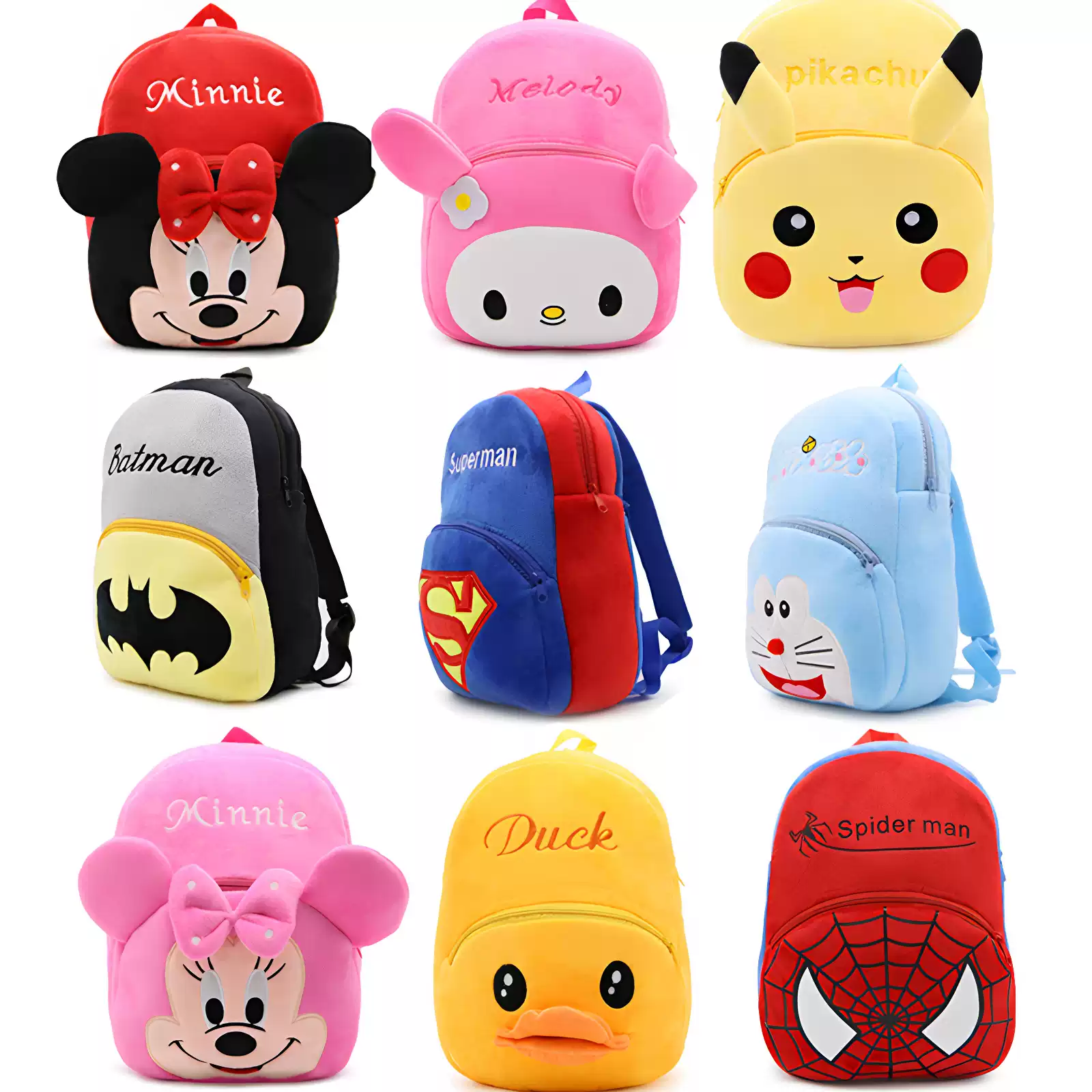 Character plush backpack designs